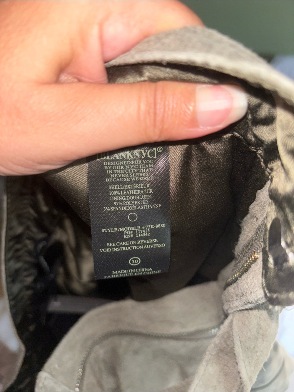 Blank NYC Olive Suede High Waist Paperbag Shorts - Picture 2 of 3